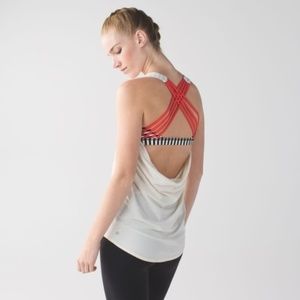 Lululemon Wild Tank Black Stripe Angel Wing